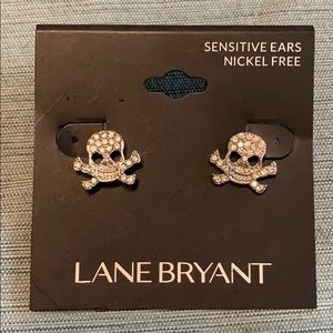 Jolly Roger skull & crossbones rhinestone earrings